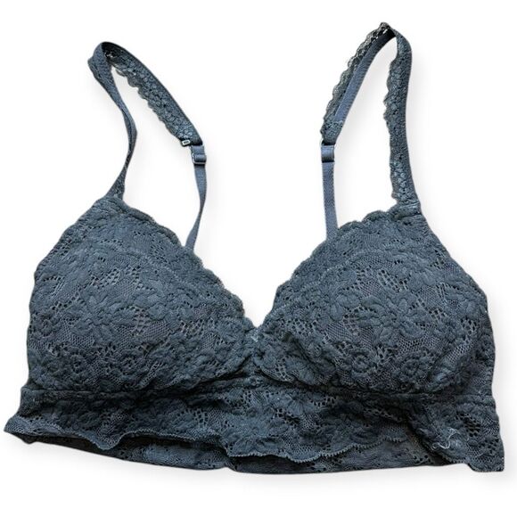 AERIE Women’s Gray Lace Padded Push-up Bralette Size Small - Picture 1 of 5